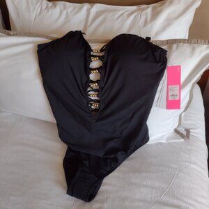 Lilly Pulitzer Isle Lattice Beaded One Piece 14 -- NWT